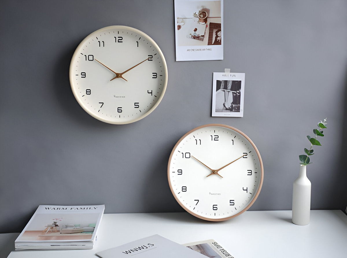 Nordic Wall Clock - Silent Quartz Modern Kitchen Clock