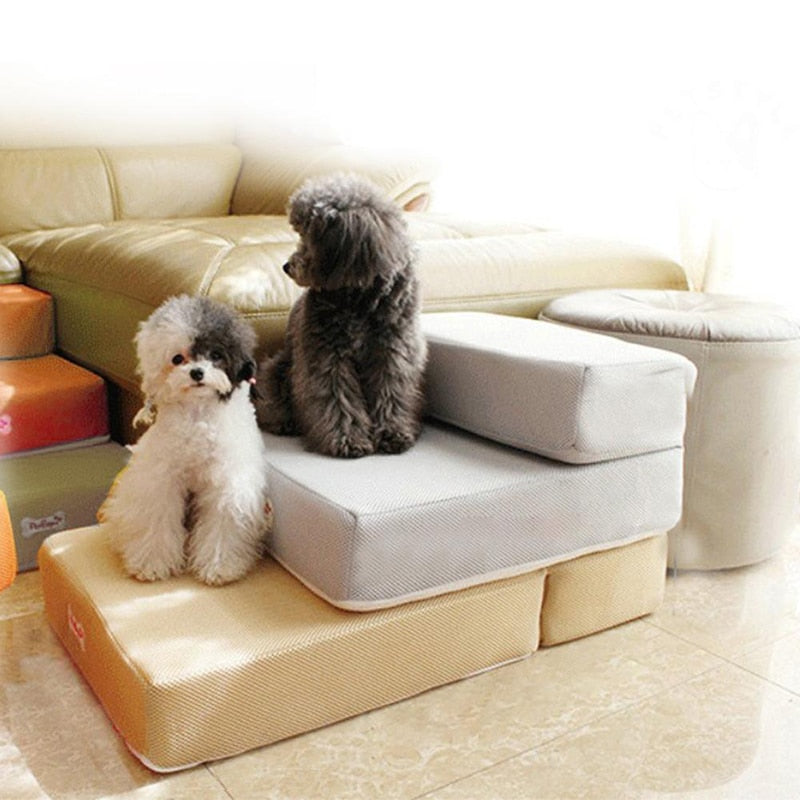 Orthopedic Dog Steps for Bed - Two-Tier Foam Design for Safe Access