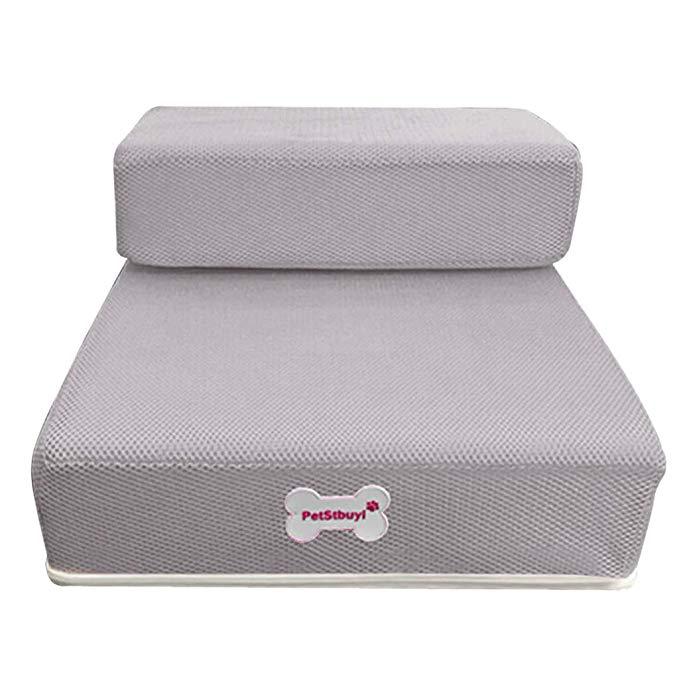 Orthopedic Dog Steps for Bed - Two-Tier Foam Design for Safe Access
