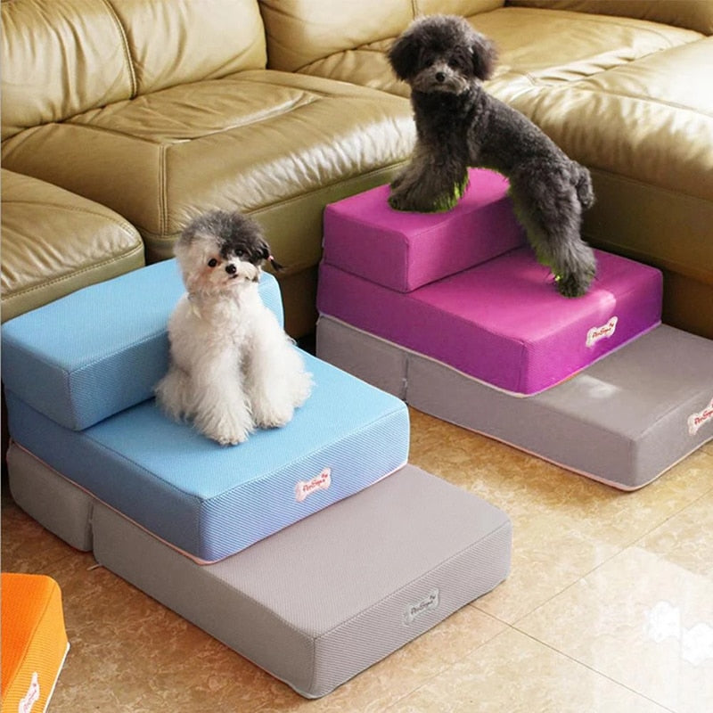 Orthopedic Dog Steps for Bed - Two-Tier Foam Design for Safe Access