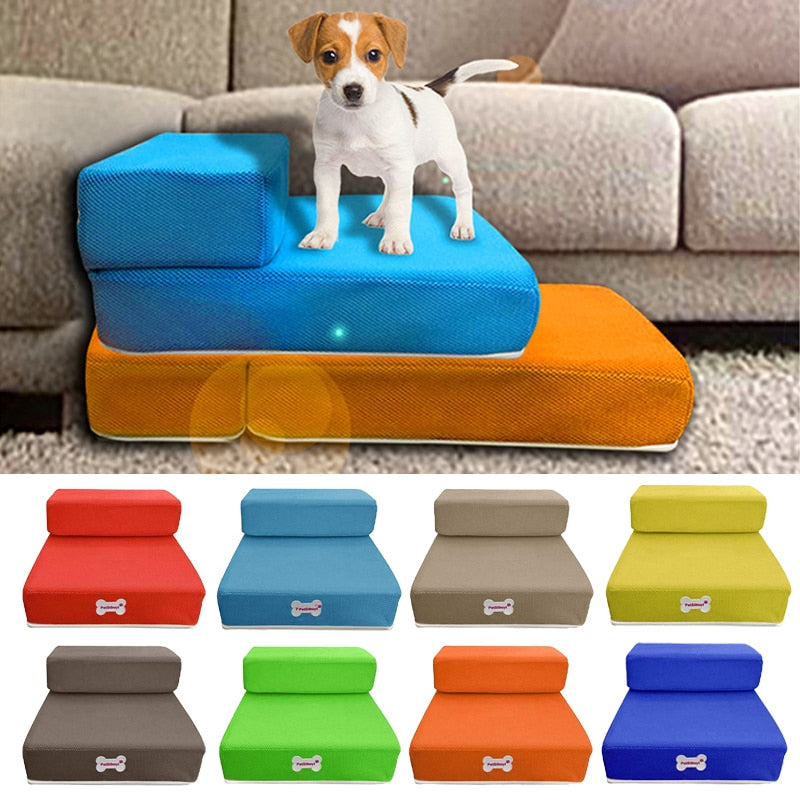 Orthopedic Dog Steps for Bed - Two-Tier Foam Design for Safe Access