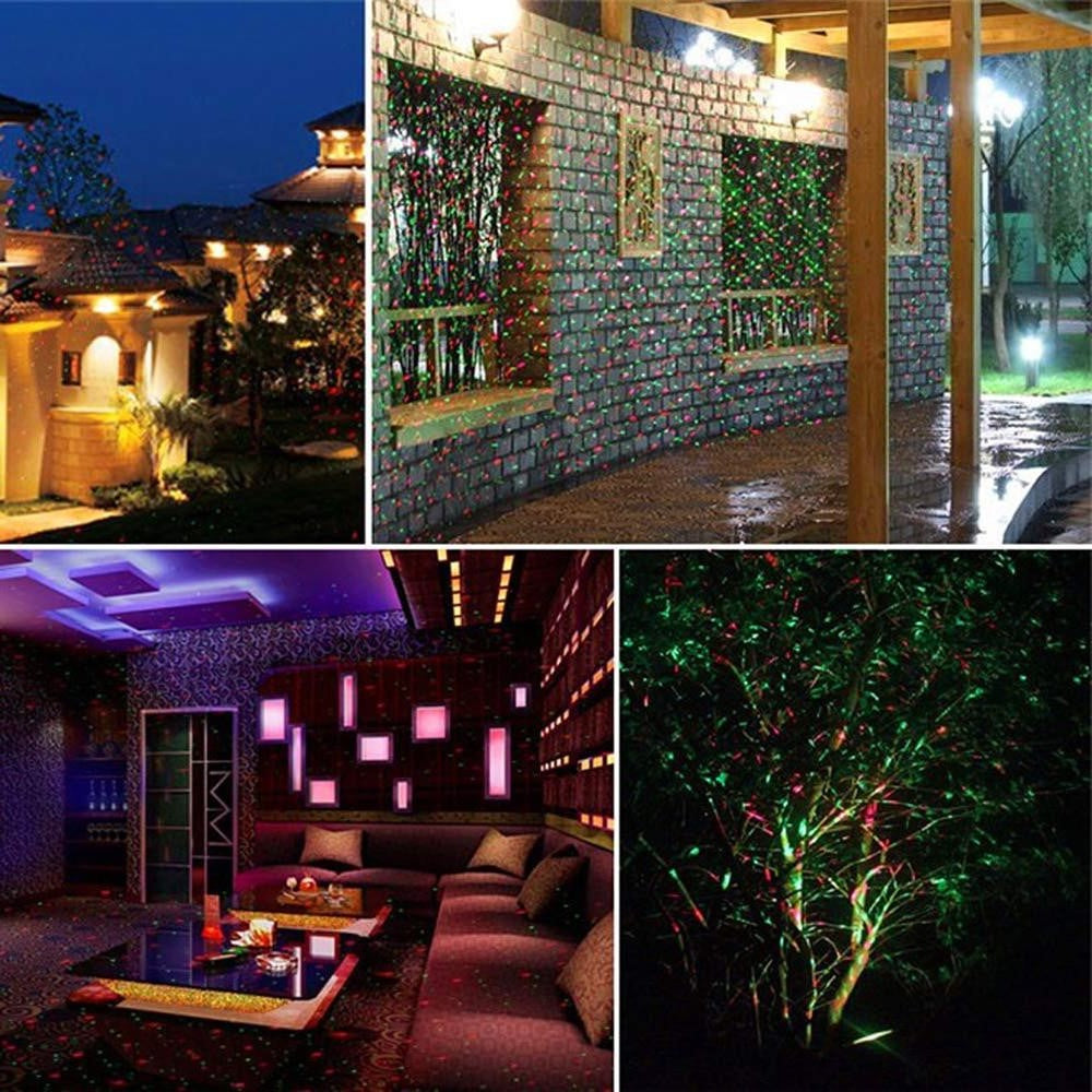 Outdoor Laser Light Projector - 1000 LED Red & Green Patterns