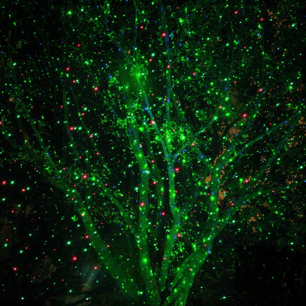 Outdoor Laser Light Projector - 1000 LED Red & Green Patterns