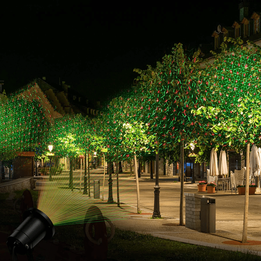 Outdoor Laser Light Projector - 1000 LED Red & Green Patterns