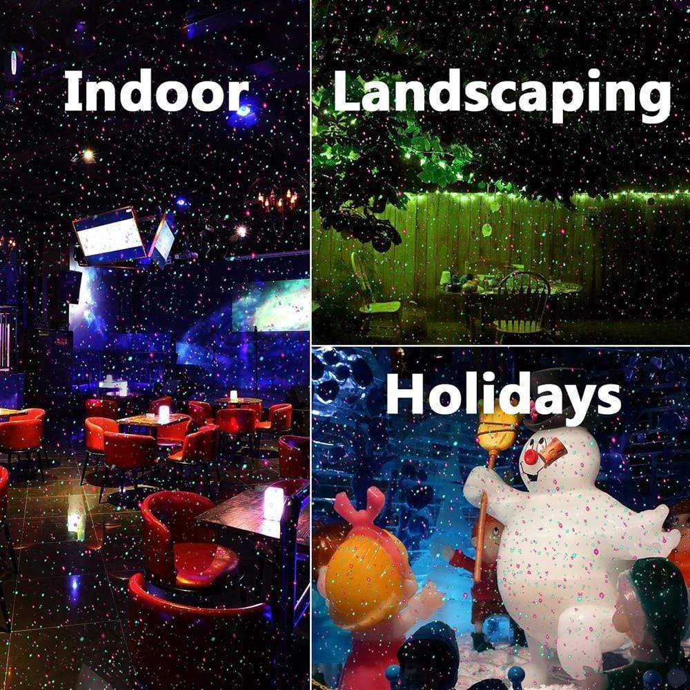 Outdoor Laser Light Projector - 1000 LED Red & Green Patterns