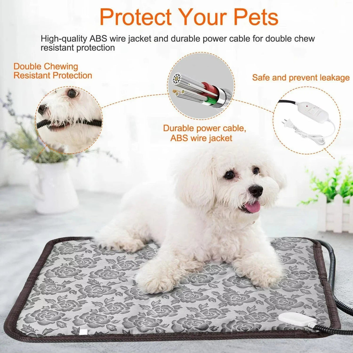 PawTherm Heated Pet Mat - Temperature Control & Waterproof Design