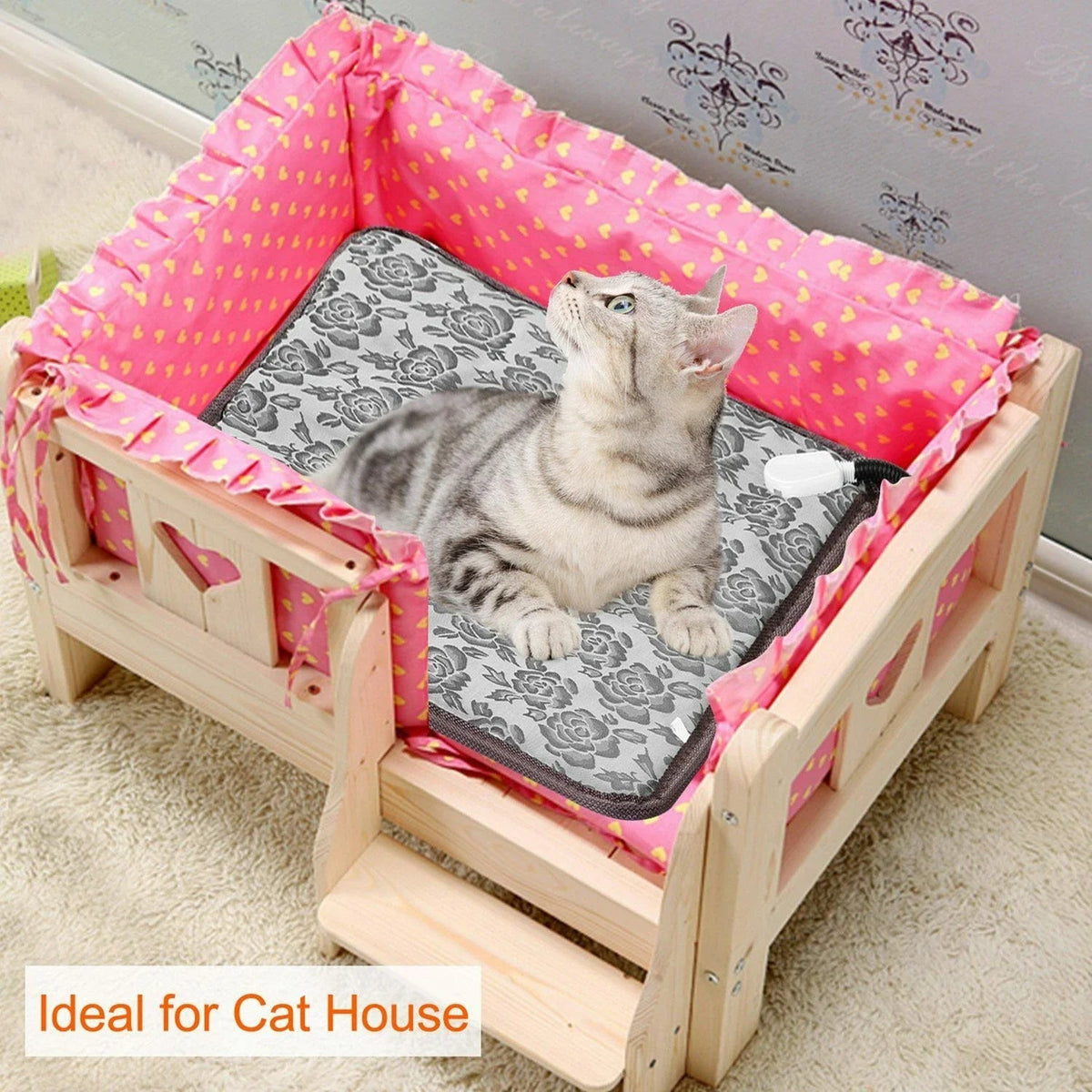 PawTherm Heated Pet Mat - Temperature Control & Waterproof Design