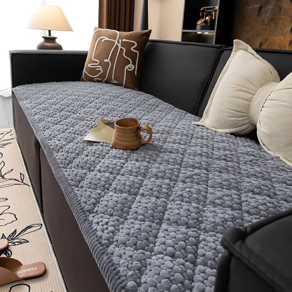Pet-Proof Quilted Sofa Cover - Stylish Slipcover for Dogs