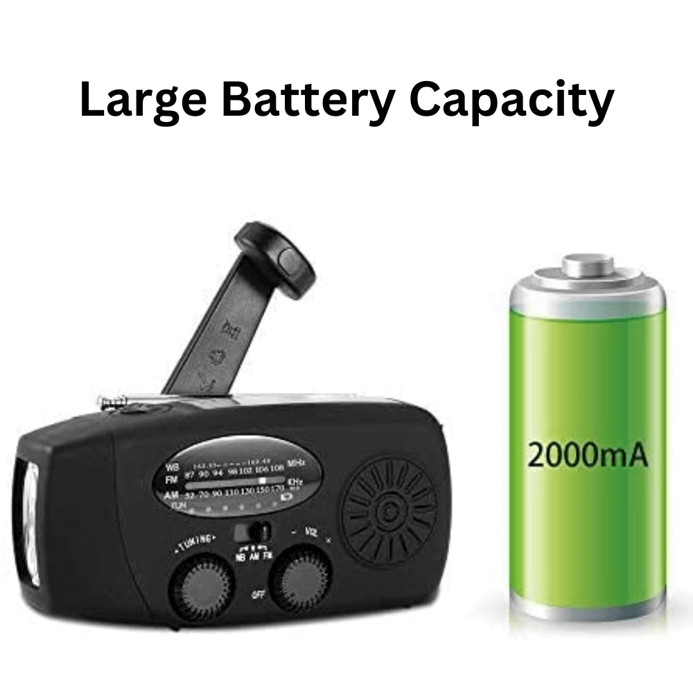 Wind-Up Emergency Radio with Solar Charging and Power Bank 4