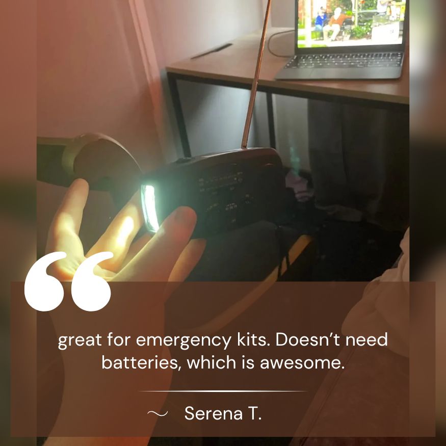 Wind-Up Emergency Radio with Solar Charging and Power Bank 7