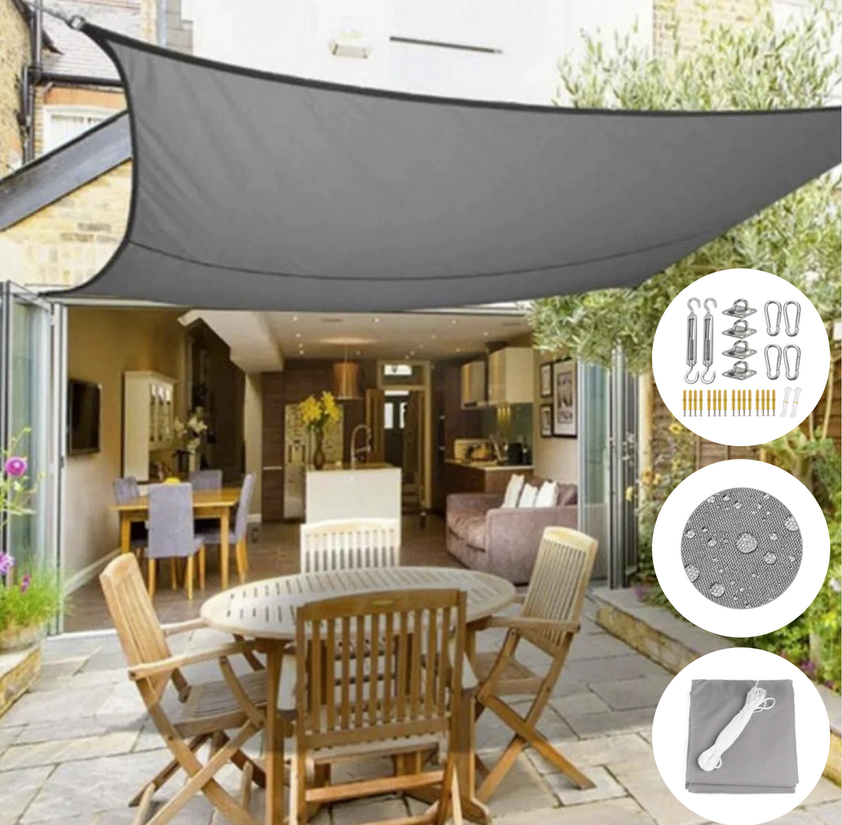 Premium Outdoor Sun Shade Sail Canopy - UV & Water-Resistant