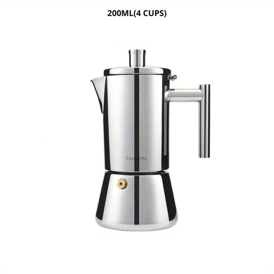 Premium Stainless Steel Moka Pot Espresso Maker - Versatile & Easy to Clean