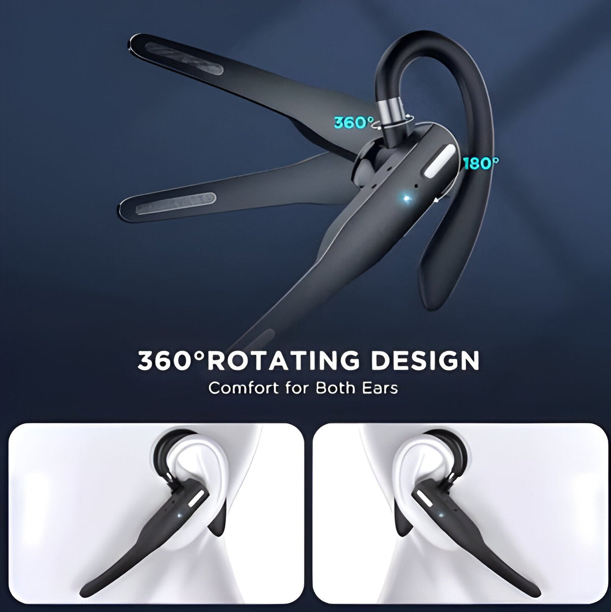 Premium Wireless Bluetooth Headset with Dual Microphone & Noise Cancellation
