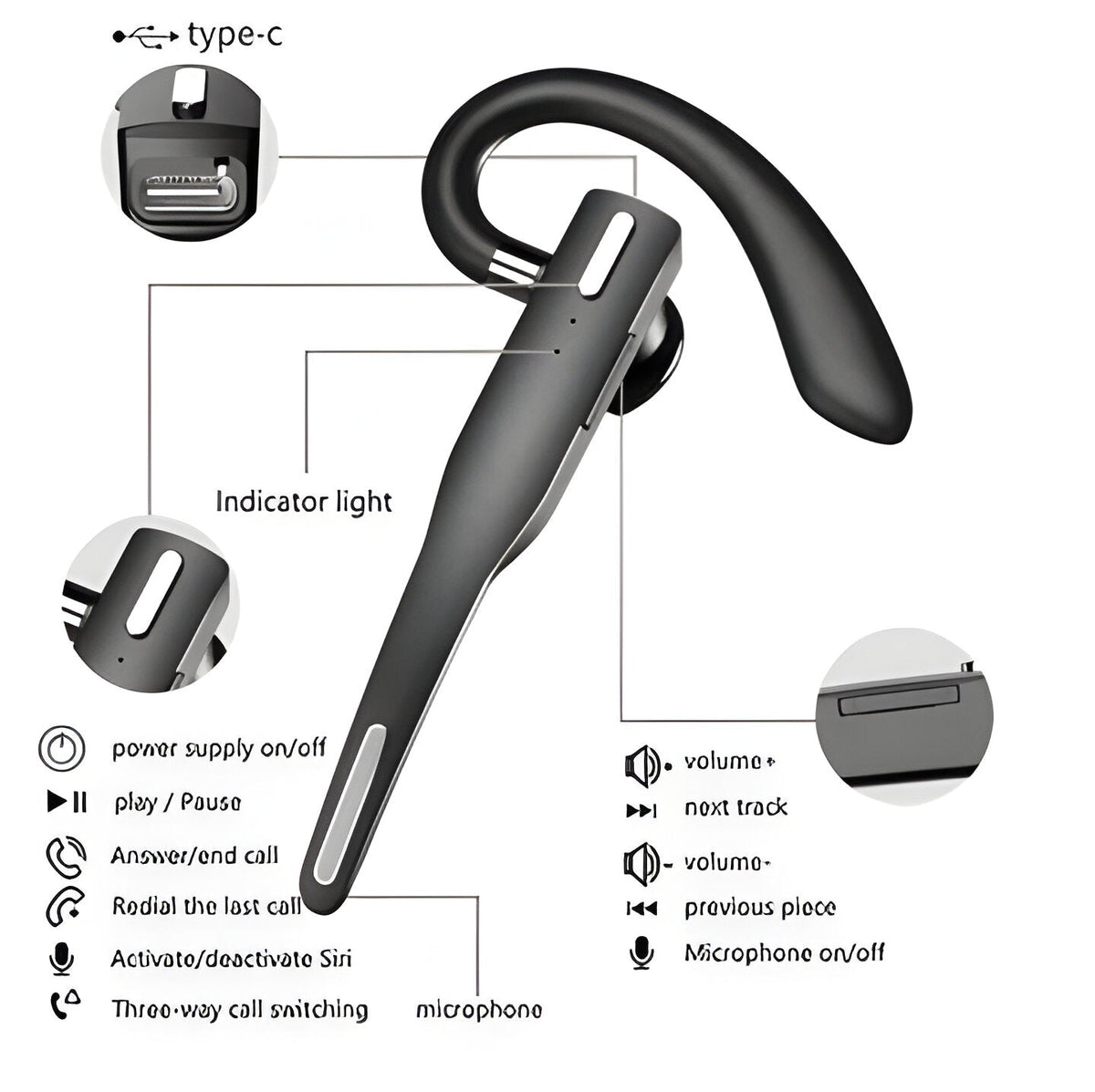 Premium Wireless Bluetooth Headset with Dual Microphone & Noise Cancellation