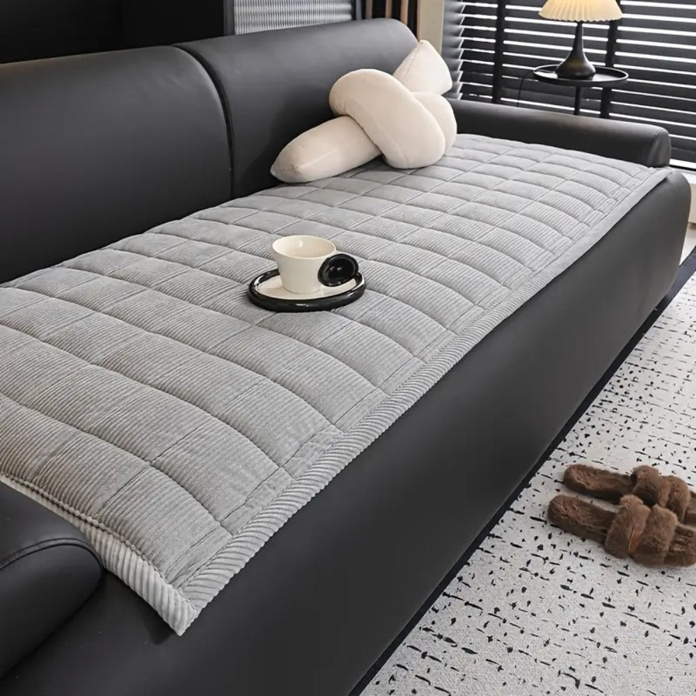 Quilted Sofa Protection Mat - Anti-Slip Comfort & Style