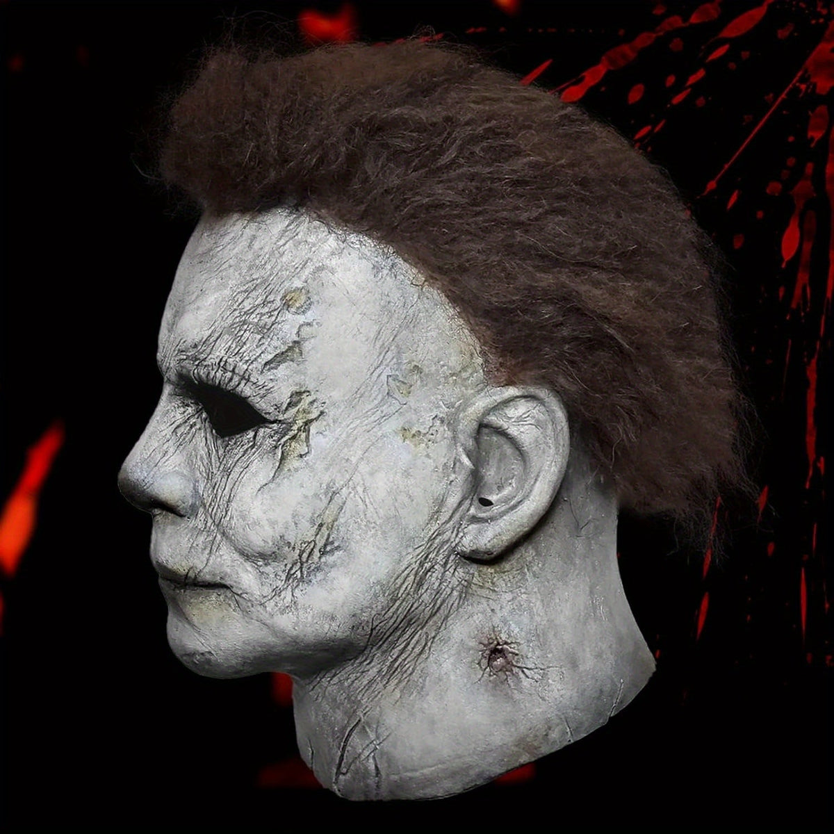 Realistic Halloween Horror Mask & Knife Set for Adults