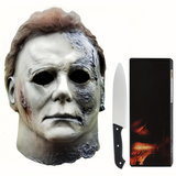 Realistic Halloween Horror Mask & Knife Set for Adults