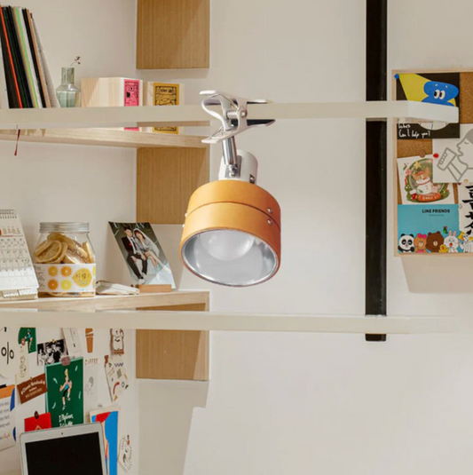 Retro Wooden & Metal Adjustable Clip Lamp for Desk Lighting