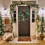 Rustic Boho Christmas Wreath with Pinecones & Bells