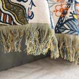 Rustic Flora - 100% Cotton Floral Throw Blanket with Tassels