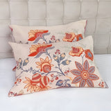 Rustic Floral Boho Pillowcases - 100% Cotton Set of 2