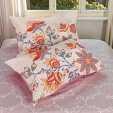 Rustic Floral Boho Pillowcases - 100% Cotton Set of 2