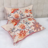 Rustic Floral Boho Pillowcases - 100% Cotton Set of 2