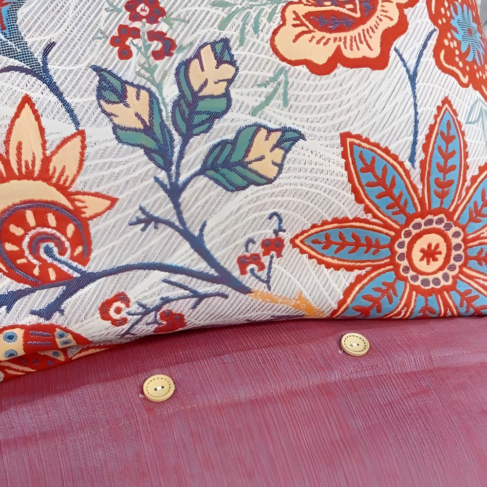 Rustic Floral Boho Pillowcases - 100% Cotton Set of 2