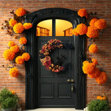 Rustic Witchy Floral Halloween Door Wreath with Crescent Moon Design