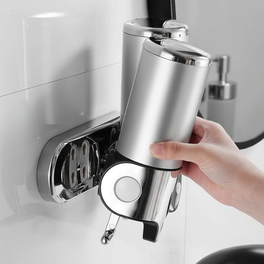SOAPFORT Wall Mounted Black Soap Dispenser - Stainless Steel Design for Kitchen and Bath
