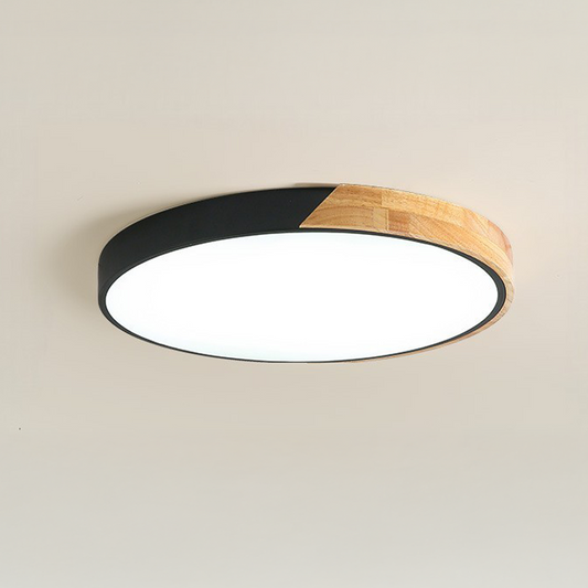 Scandinavian Flush Mount Ceiling Light Fixture - LED Wood Design