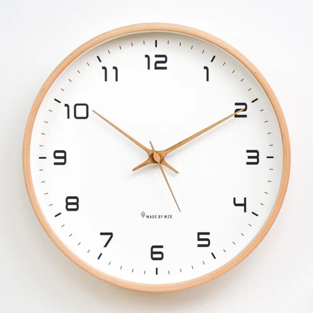 Scandinavian Minimalist Wooden Wall Clock - Silent Kitchen Clocks