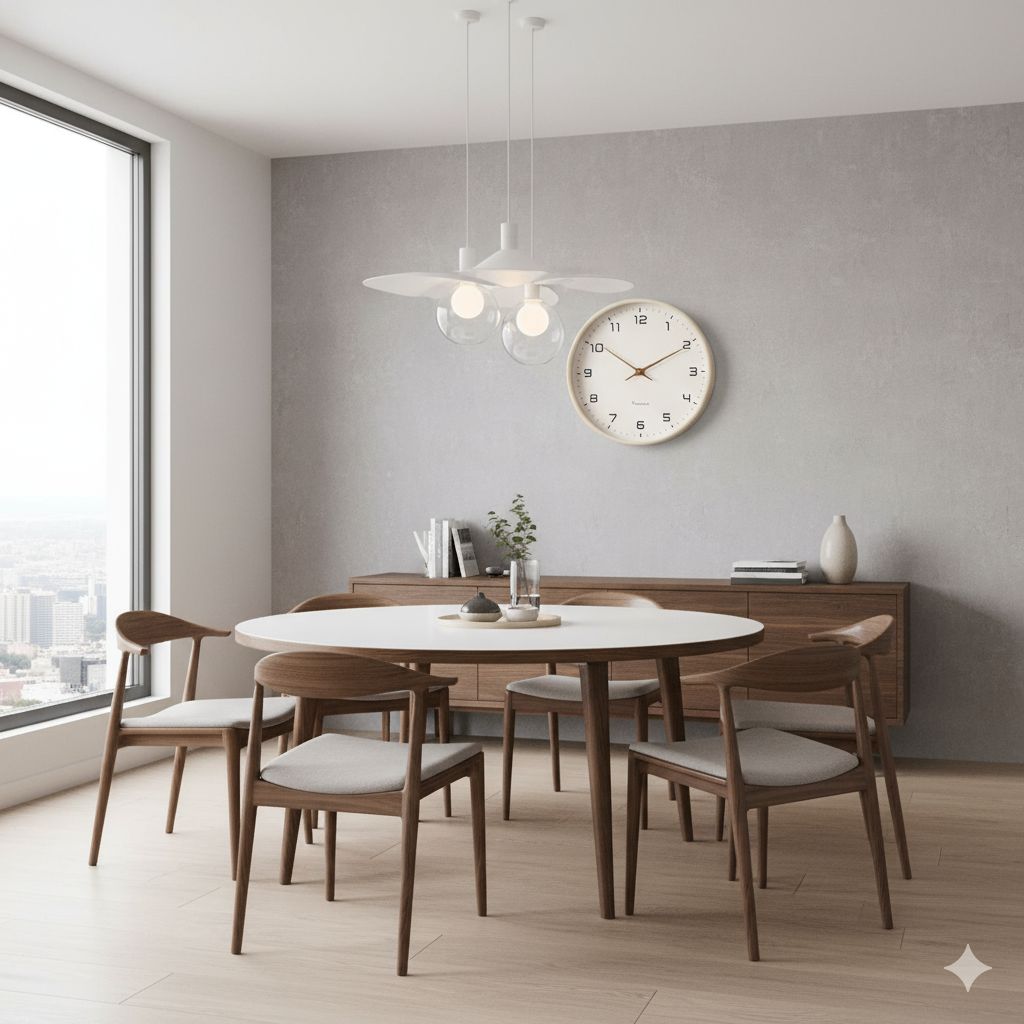 Scandinavian Minimalist Wooden Wall Clock - Silent Kitchen Clocks