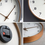 Scandinavian Minimalist Wooden Wall Clock - Silent Kitchen Clocks