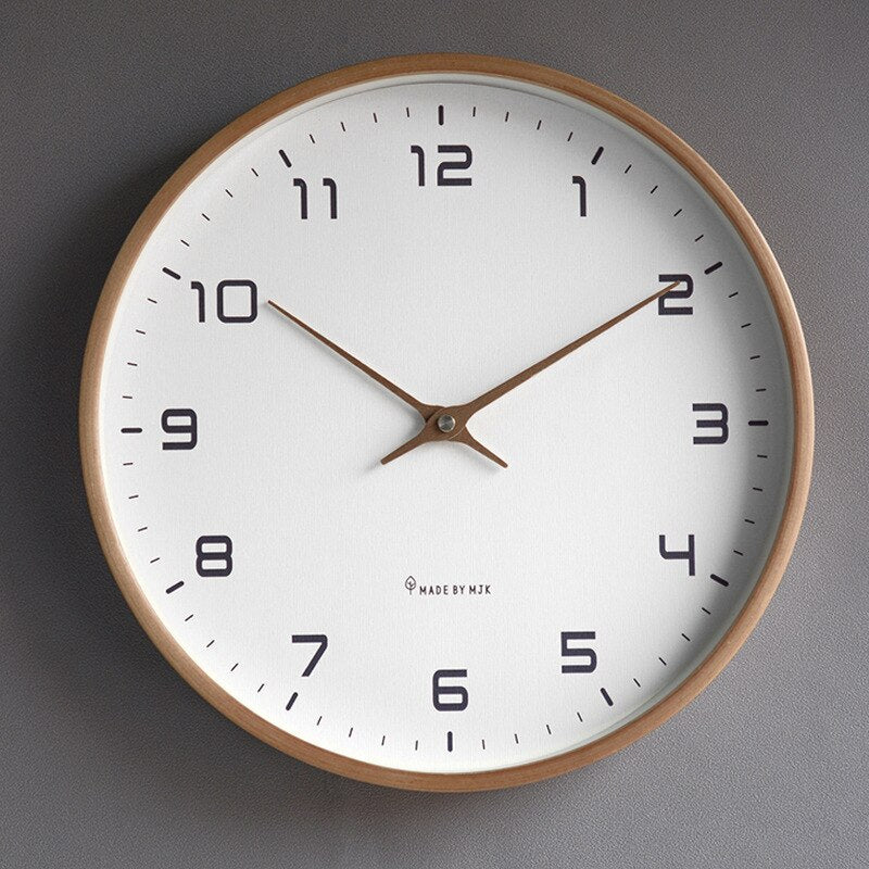 Scandinavian Minimalist Wooden Wall Clock - Silent Kitchen Clocks