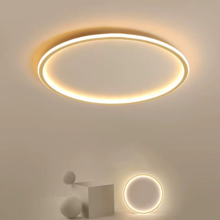 Scandinavian Round LED Ceiling Light - Modern Flush Mount Fixture with Dimmable Options