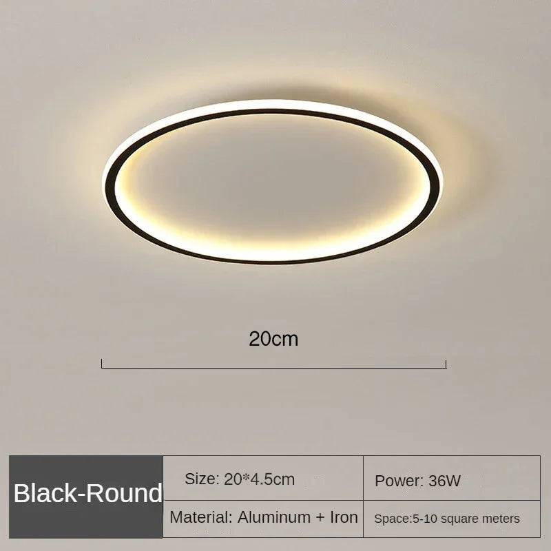 Scandinavian Round LED Ceiling Light - Modern Flush Mount Fixture with Dimmable Options