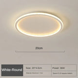 Scandinavian Round LED Ceiling Light - Modern Flush Mount Fixture with Dimmable Options