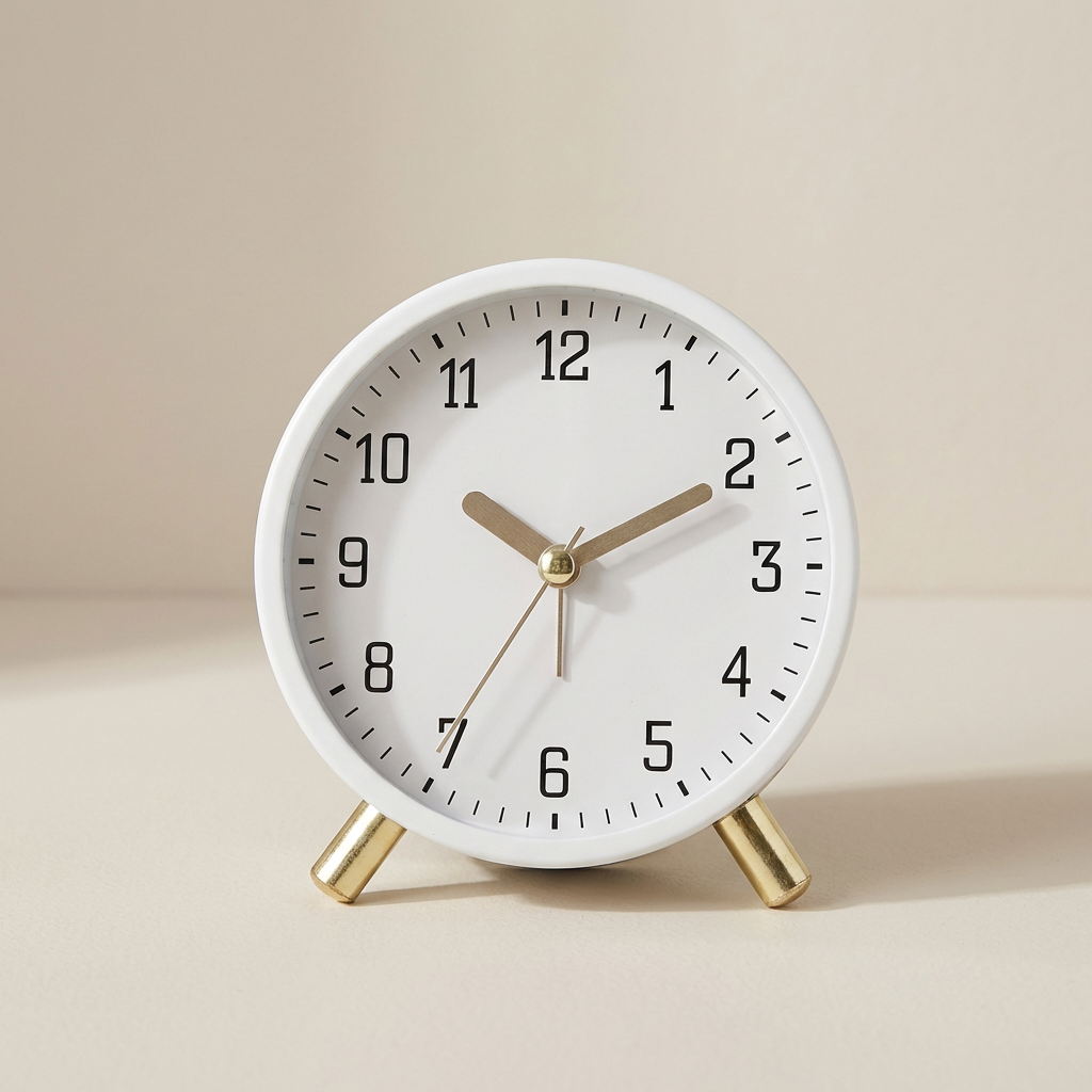 Scandinavian Silent Table Clock - Minimalist Design for Desk or Table