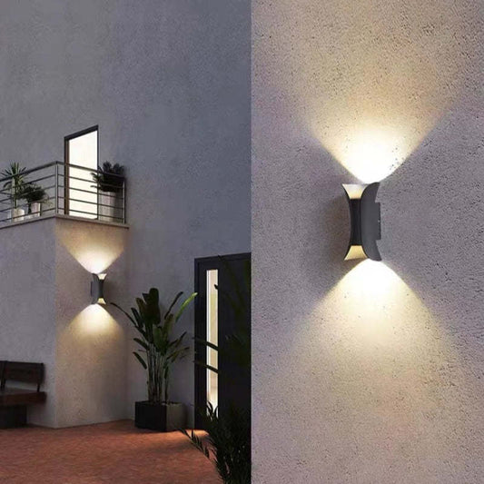 Sculpted Up and Down LED Outdoor Wall Light - Modern Exterior Fixture