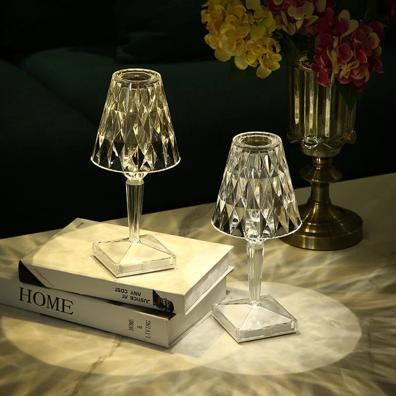 Seona - Cordless Table Lamp with Adjustable Brightness & Crystal Design