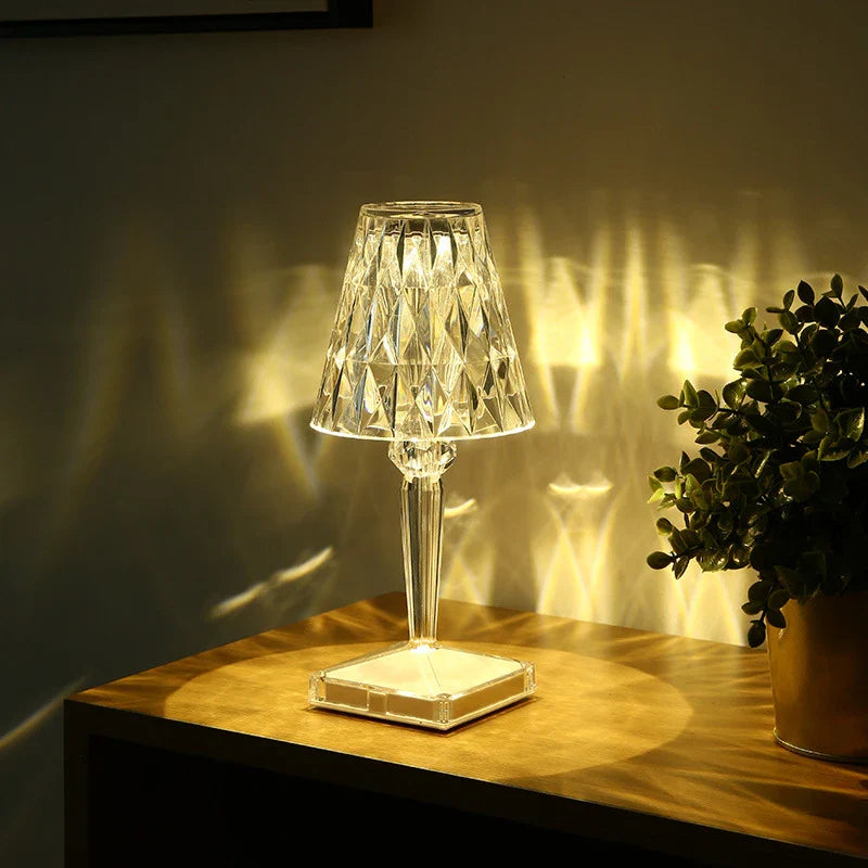 Seona - Cordless Table Lamp with Adjustable Brightness & Crystal Design