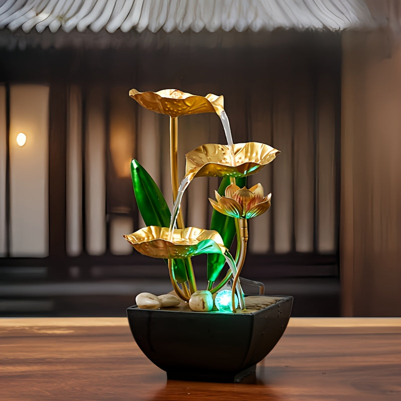 Serene Lotus - Indoor Water Fountain with LED Lighting