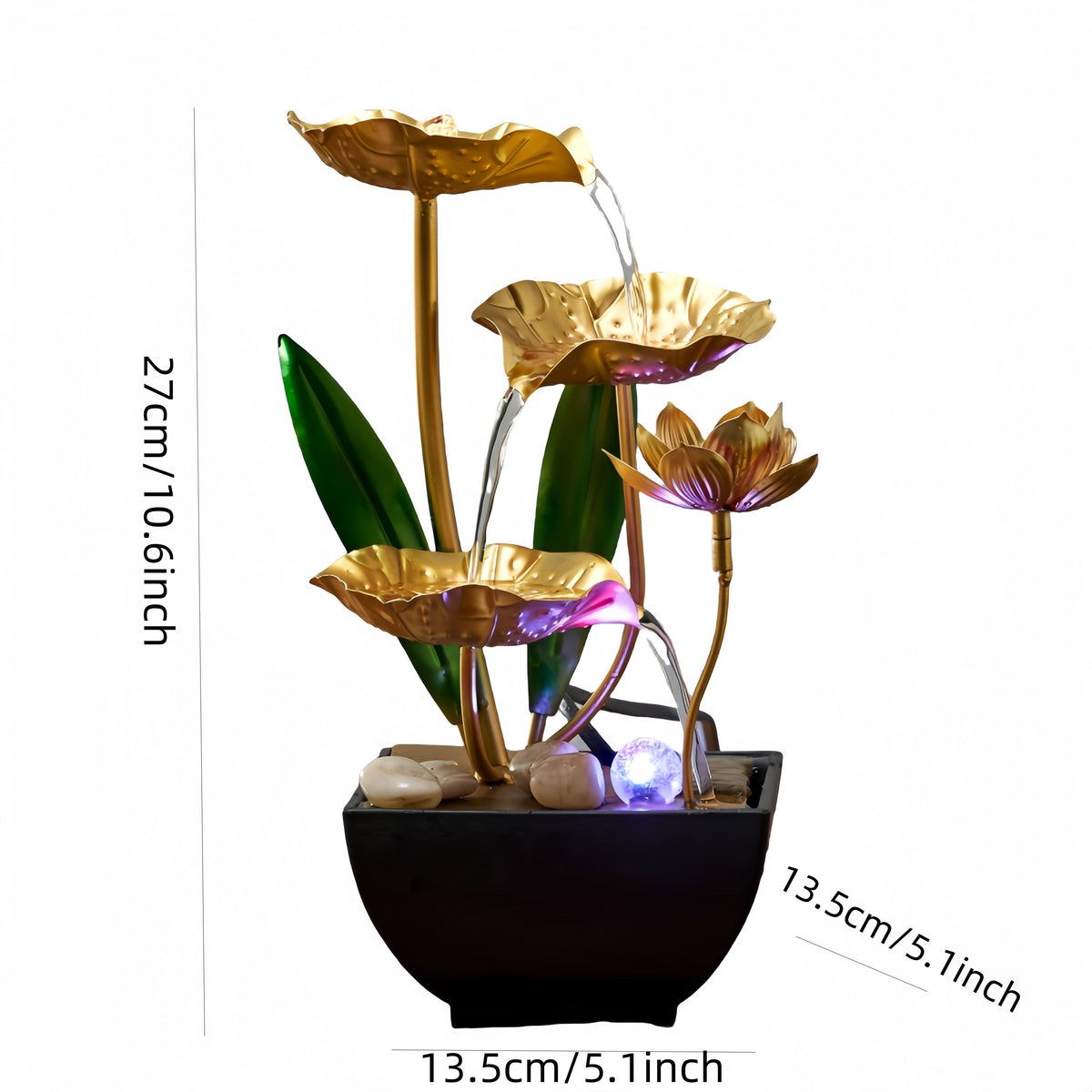 Serene Lotus - Indoor Water Fountain with LED Lighting