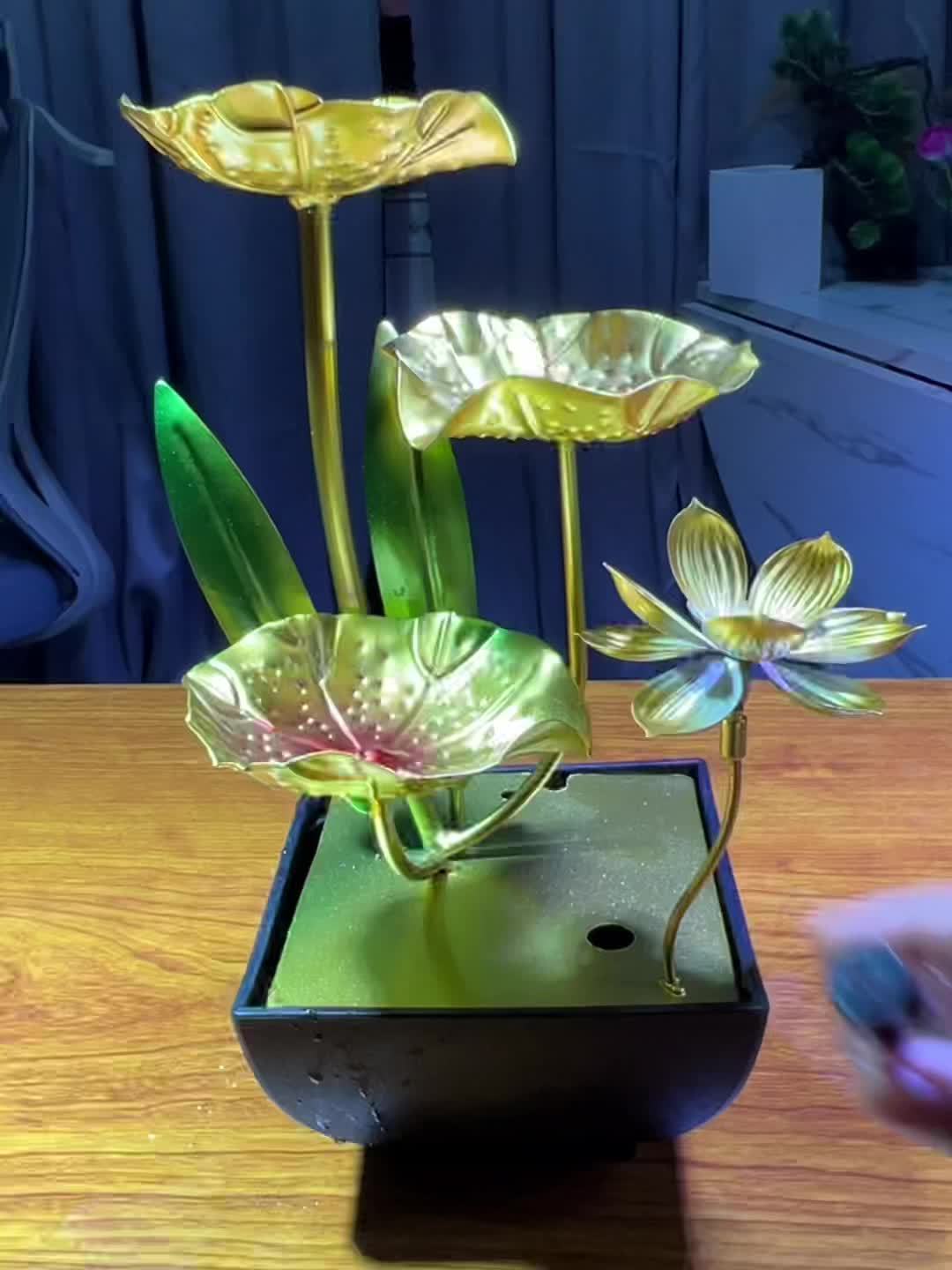 Serene Lotus - Indoor Water Fountain with LED Lighting