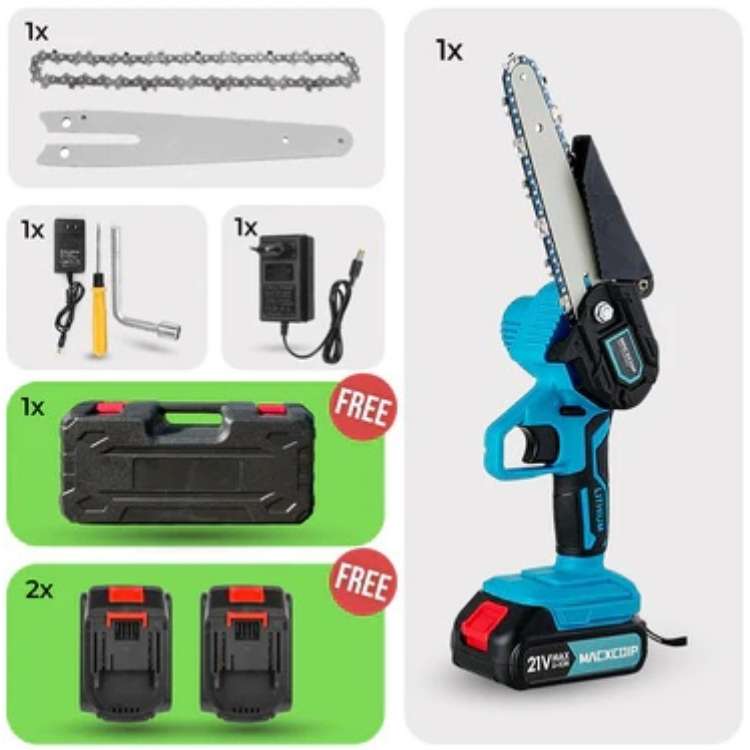 SharpEdge 6-Inch Cordless Electric Chainsaw with Dual Battery 4