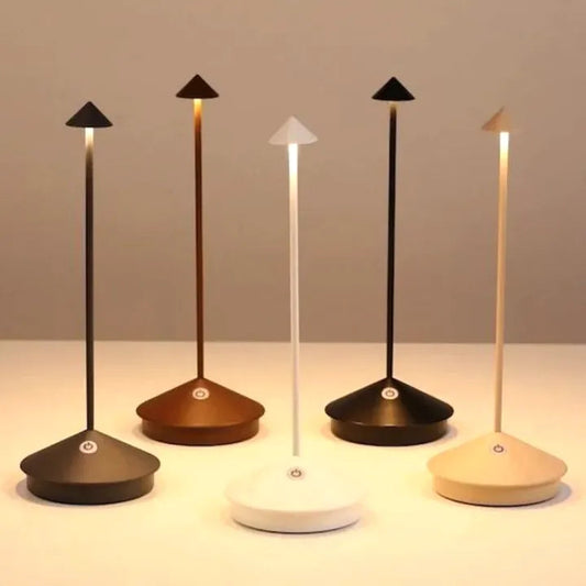 Sleek Cordless Table Lamp - Waterproof & Dimmable Battery Operated Bedside Light