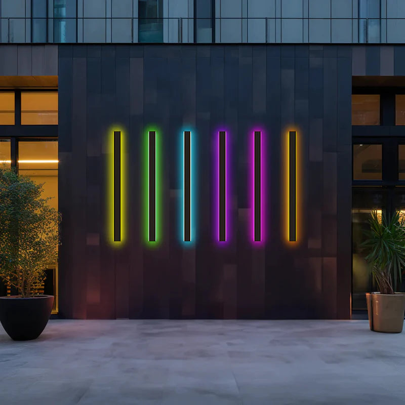 Sleek Outdoor Wall Light - Modern Vertical LED Sconce Lamp