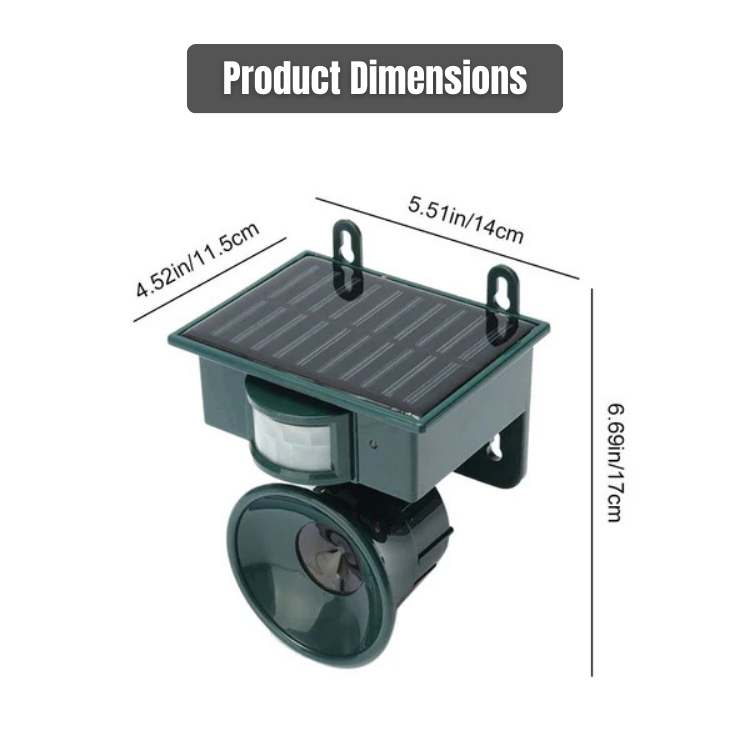Solar-Powered Ultrasonic Bird Repeller with PIR Sensor 6