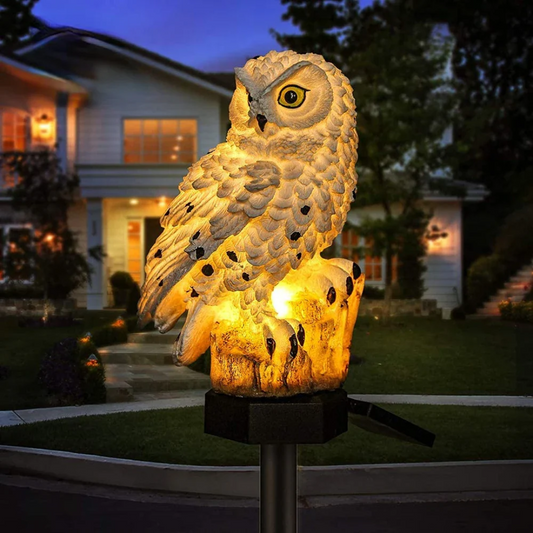 Solar Garden Light - Decorative Owl Path Light with Warm LED Glow